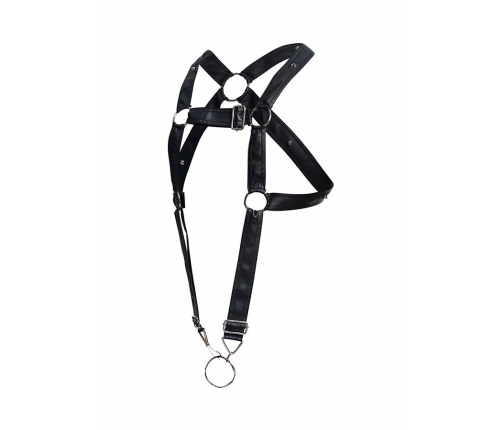 MOB - DNGEON BLACK CROSSED PENIS HARNESS ONE SIZE