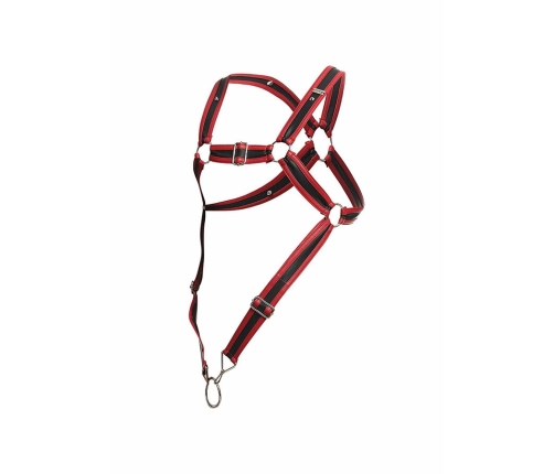 MOB - DNGEON RED CROSSED PENIS HARNESS ONE SIZE