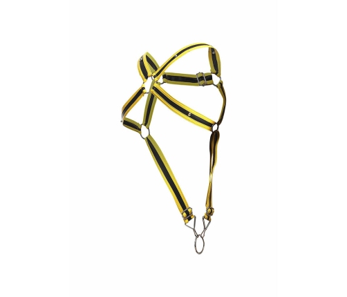 MOB - DNGEON YELLOW CROSSED PENIS HARNESS ONE SIZE