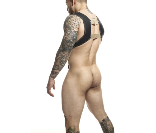 MOB - DNGEON HARNESS WITH GOLDEN PENIS RING ONE SIZE