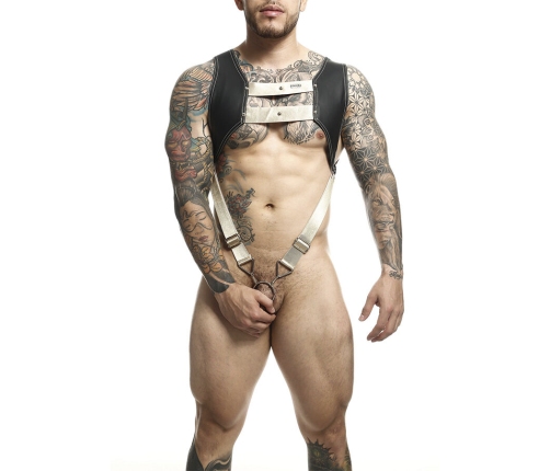 MOB - DNGEON HARNESS WITH GOLDEN PENIS RING ONE SIZE