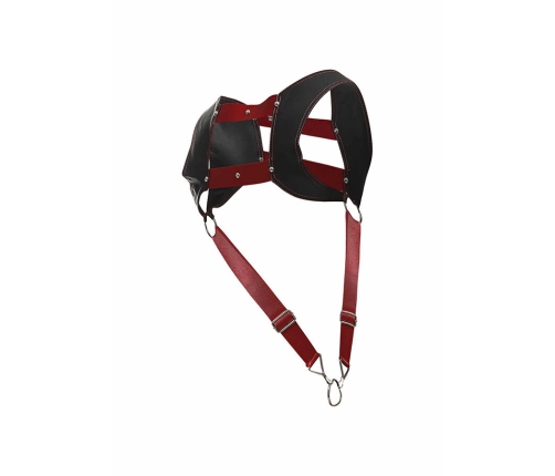 MOB - DNGEON HARNESS WITH RED PENIS RING ONE SIZE