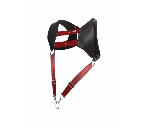 MOB - DNGEON HARNESS WITH RED PENIS RING ONE SIZE