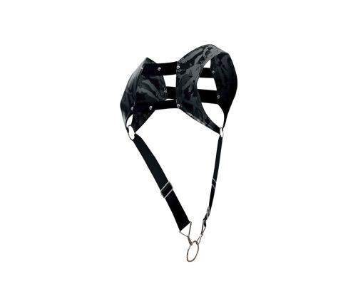 MOB - DNGEON HARNESS WITH SILVER PENIS RING ONE SIZE