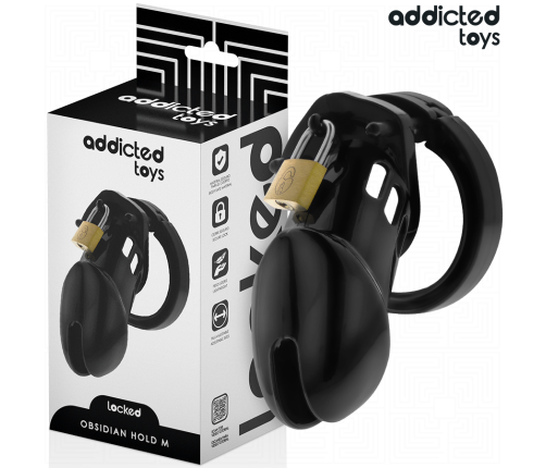 ADDICTED TOYS LOCKED - OBSIDIAN HOLD PENIS CAGE SIZE M