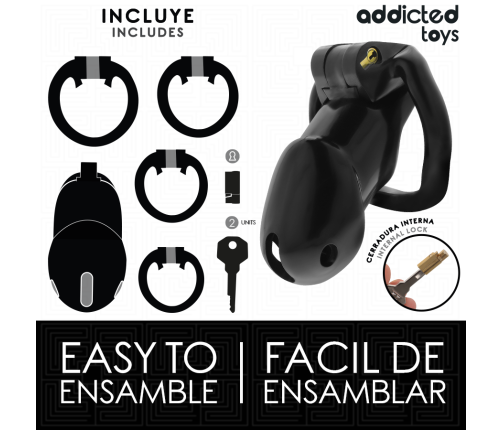 ADDICTED TOYS LOCKED - MINDNIGHT CELL PENIS CAGE SIZE L