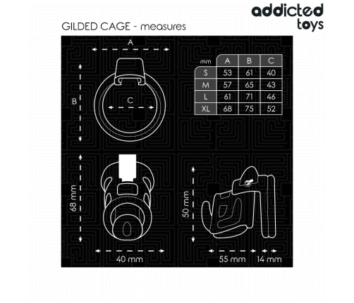 ADDICTED TOYS LOCKED - GILDEN CAGE SILICONE PENIS CAGE 8.5 CM