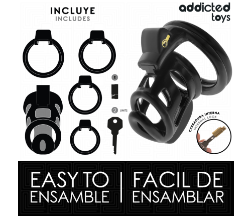 ADDICTED TOYS LOCKED - GILDEN CAGE SILICONE PENIS CAGE 8.5 CM