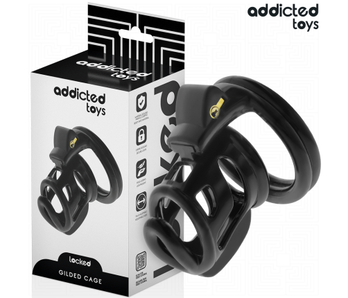 ADDICTED TOYS LOCKED - GILDEN CAGE SILICONE PENIS CAGE 8.5 CM