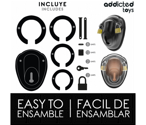 ADDICTED TOYS LOCKED - KEYLESS RESTRAINT PENIS CAGE 11.5 CM