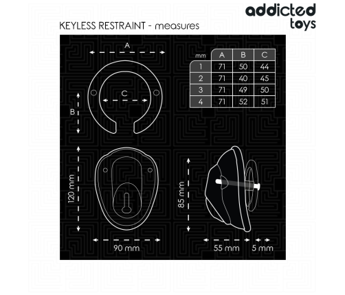 ADDICTED TOYS LOCKED - KEYLESS RESTRAINT PENIS CAGE 11.5 CM