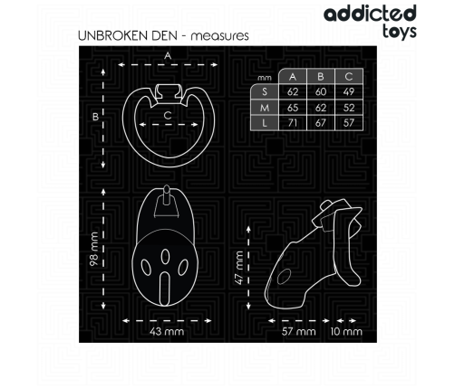 ADDICTED TOYS LOCKED - UNBROKEN DEN PENIS CAGE 9.8 CM