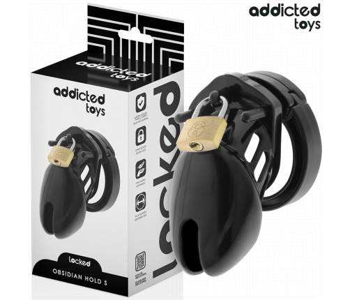 ADDICTED TOYS LOCKED - OBSIDIAN HOLD PENIS CAGE SIZE S
