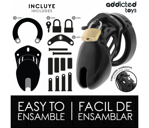 ADDICTED TOYS LOCKED - OBSIDIAN HOLD PENIS CAGE SIZE S