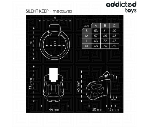 ADDICTED TOYS LOCKED - SILENT KEEP PENIS CAGE 7.5 CM