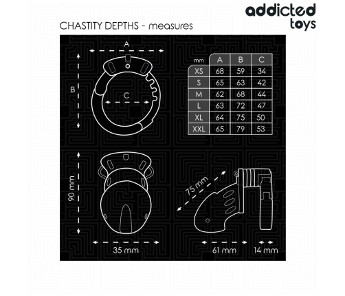 ADDICTED TOYS LOCKED - CHASTITY DEPTHS PENIS CAGE 7.5 CM