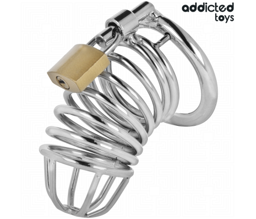 ADDICTED TOYS LOCKED - IRON CELL METAL PENIS CAGE SIZE M