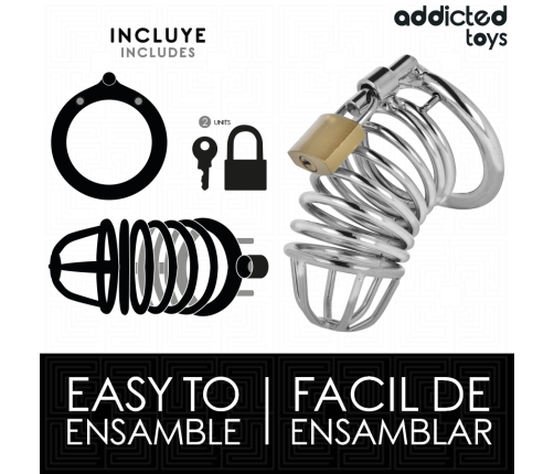 ADDICTED TOYS LOCKED - IRON CELL METAL PENIS CAGE SIZE M