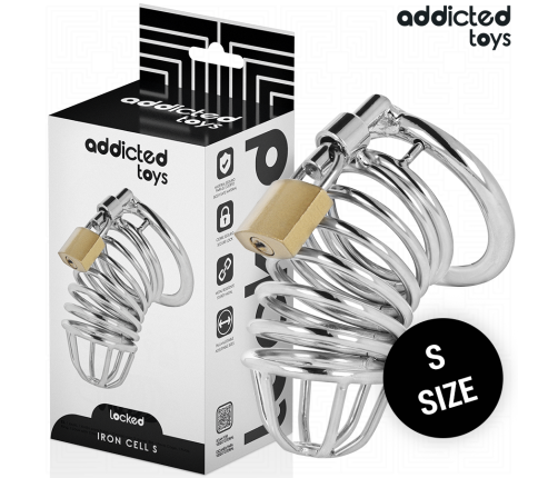 ADDICTED TOYS LOCKED - IRON CELL METAL PENIS CAGE 4 CM SIZE S