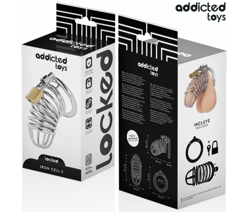 ADDICTED TOYS LOCKED - IRON CELL METAL PENIS CAGE 4 CM SIZE S