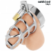 ADDICTED TOYS LOCKED - SILVER LOCK PENIS CAGE METAL SIZE M