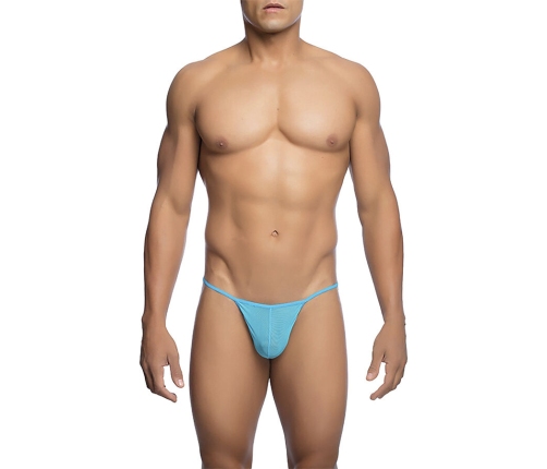MOB - TRANSPARENT T-SHAPED THONG AQUA SIZE L/XL