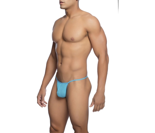MOB - TRANSPARENT T-SHAPED THONG AQUA SIZE S/M