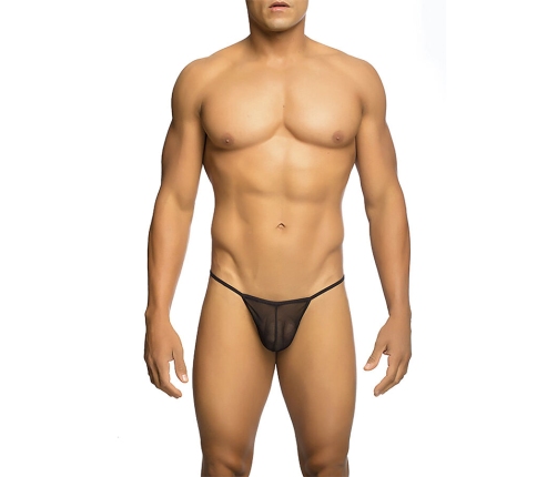 MOB - TRANSPARENT T-SHAPED THONG BLACK SIZE S/M