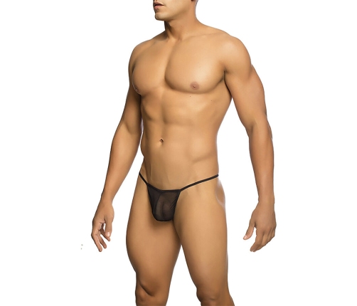 MOB - TRANSPARENT T-SHAPED THONG BLACK SIZE L/XL