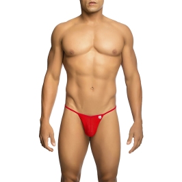 MOB - RED T-SHAPED TRANSPARENT THONG SIZE S/M