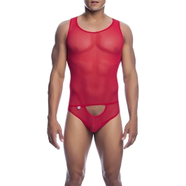 MOB - RED TRANSPARENT BODYSHEER SIZE S/M