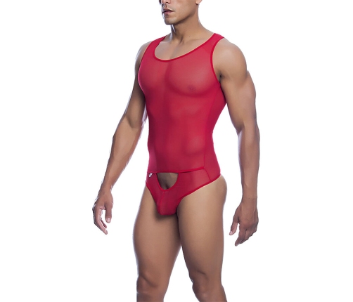 MOB - RED TRANSPARENT BODYSHEER SIZE S/M