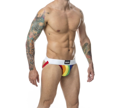 MOB - CLASSIC JOCK STRIPE RAINBOW SIZE XL