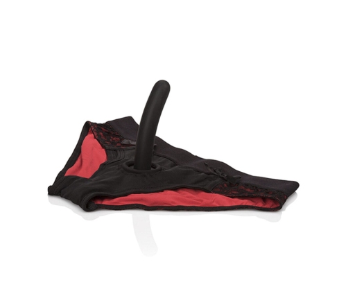 CALEXOTICS - SCANDAL SET OF RED PANTIES WITH DILDO SIZE S/M