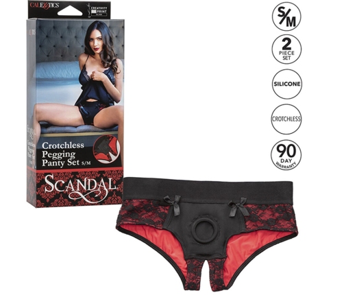 CALEXOTICS - SCANDAL SET DE BRAGUITAS SIN ENTREPIERNAS CON DILDO TALLA S/M