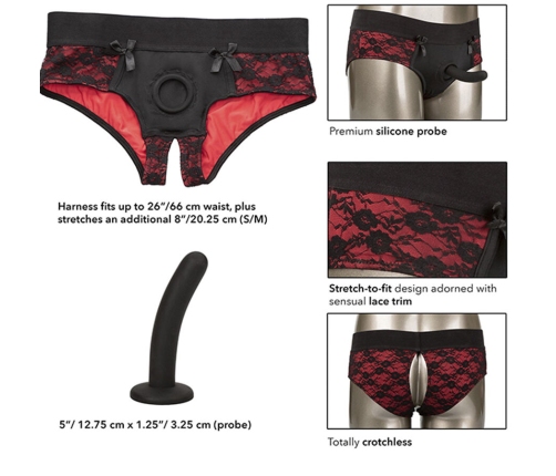 CALEXOTICS - SCANDAL SET DE BRAGUITAS SIN ENTREPIERNAS CON DILDO TALLA S/M