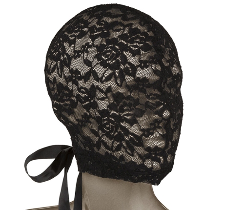 CALEXOTICS - SCANDAL PASAMONTAÑAS DE ENCAJE NEGRO CON LAZO