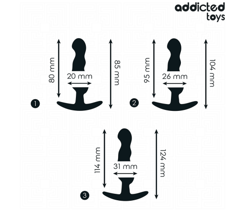 ADDICTED TOYS - SET OF 3 ANAL PLUG SILICONE MODEL 1