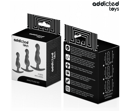 ADDICTED TOYS - SET OF 3 ANAL PLUG SILICONE MODEL 1