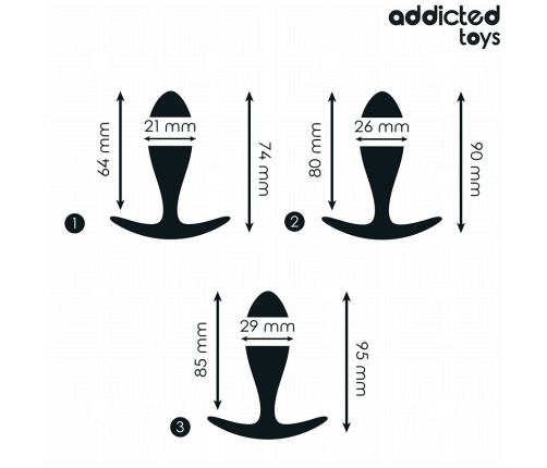 ADDICTED TOYS - SET OF 3 ANAL PLUG SILICONE MODEL 2