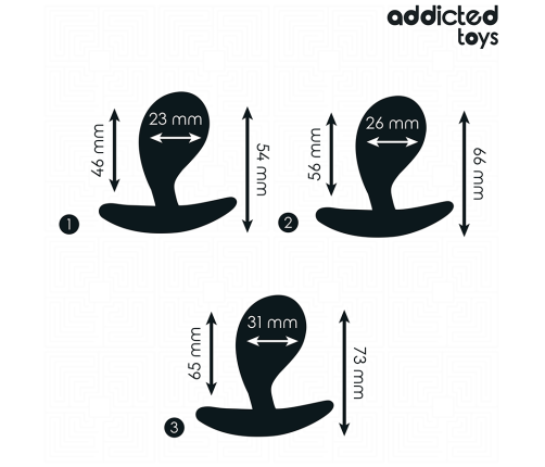 ADDICTED TOYS - SET DE 3 PLUG ANAL SILICONA MODELO 3