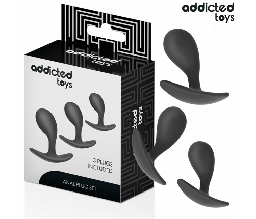 ADDICTED TOYS - SET DE 3 PLUG ANAL SILICONA MODELO 3