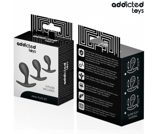ADDICTED TOYS - SET DE 3 PLUG ANAL SILICONA MODELO 3