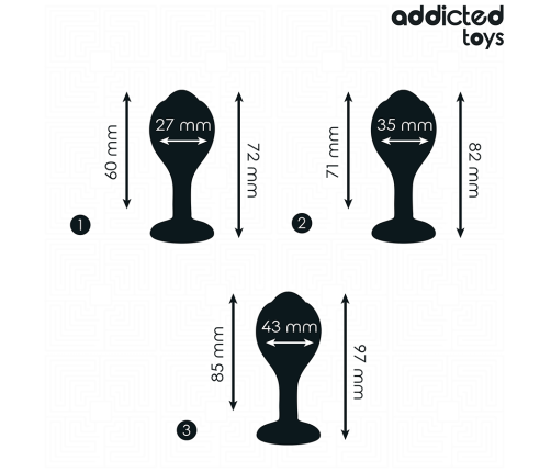 ADDICTED TOYS - SET DE 3 PLUG SILICONA ANAL CON JOYA