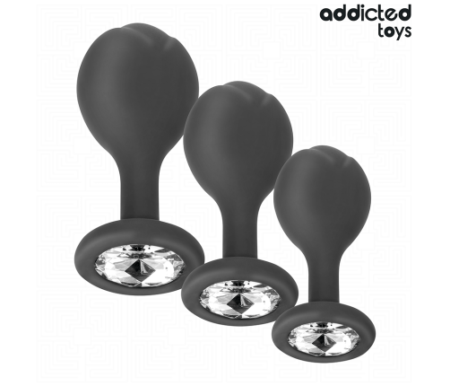 ADDICTED TOYS - SET DE 3 PLUG SILICONA ANAL CON JOYA