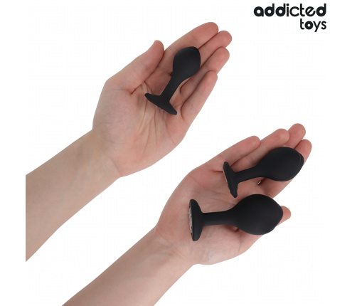 ADDICTED TOYS - SET DE 3 PLUG SILICONA ANAL CON JOYA