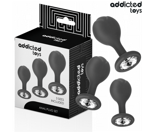 ADDICTED TOYS - SET DE 3 PLUG SILICONA ANAL CON JOYA