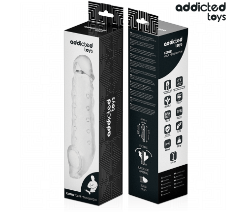 ADDICTED TOYS - TRANSPARENT PENIS EXTENSON SIZE S 23 CM