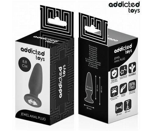 ADDICTED TOYS - ANAL PLUG WITH JEWEL SILICONE SIZE S 8.8 CM