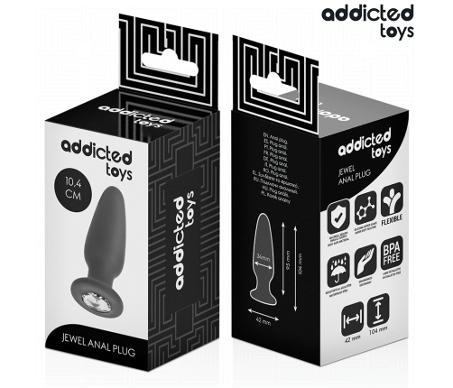 ADDICTED TOYS - ANAL PLUG WITH JEWEL SILICONE SIZE M 10.4 CM